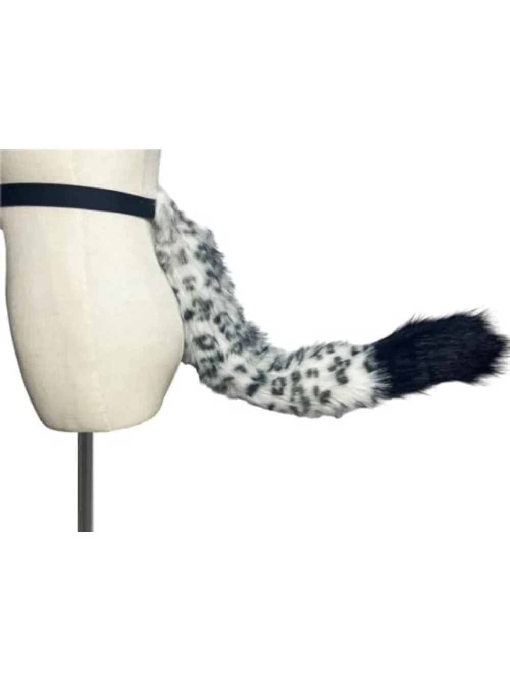 Faux Fur Spotted Snow Leopard Ear Headband & Tail Set - Halloween Costume